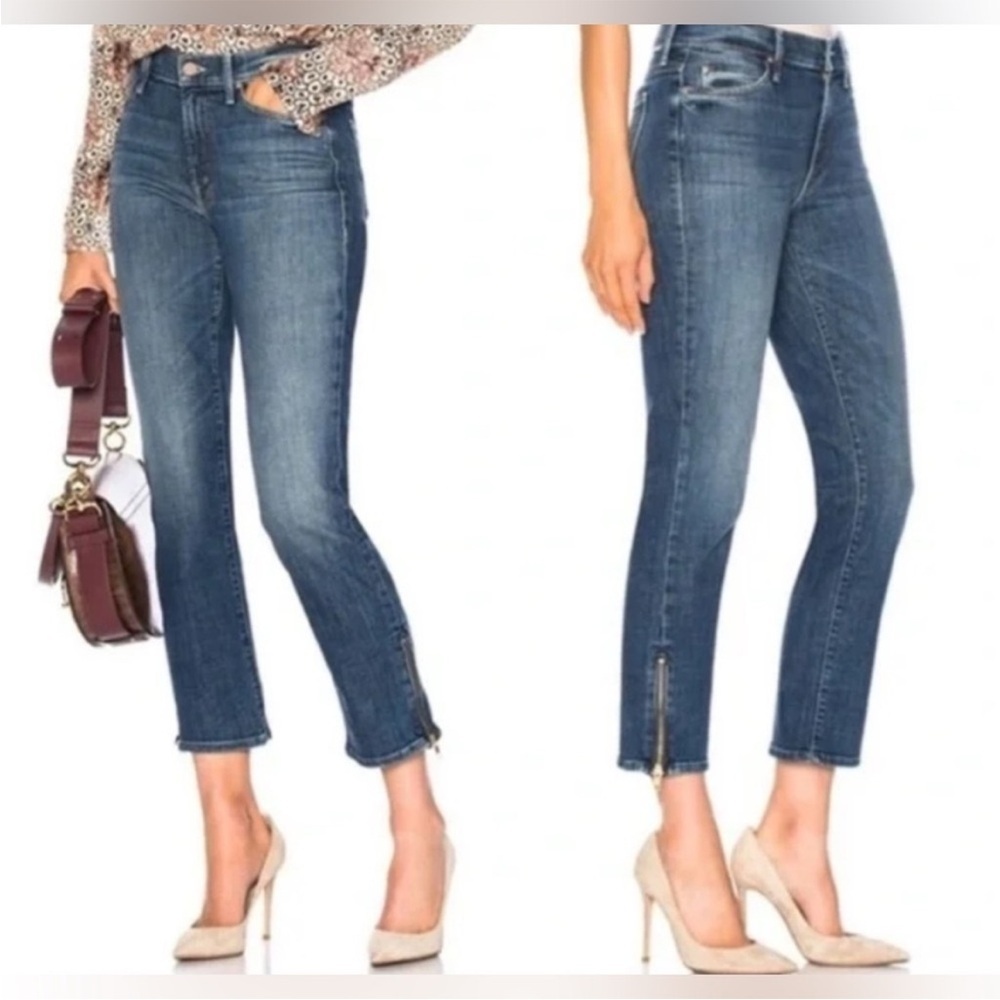 Mother The Rascal Ankle Zip Blue Denim Jeans | 25